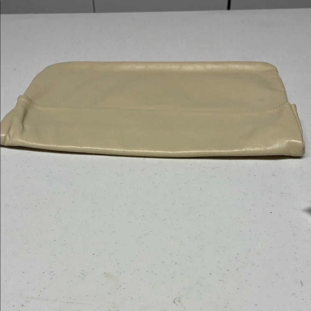 Cream Leather Clutch